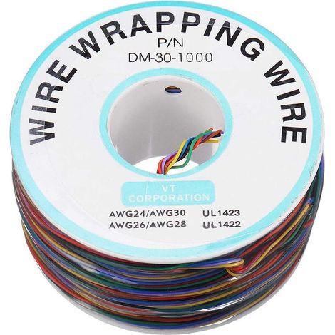 8 Couleurs Fil OK 30AWG Ligne de Fil d'emballage Câble de Cavalier Volant en cuivre plaqué étain 280m (1/5)