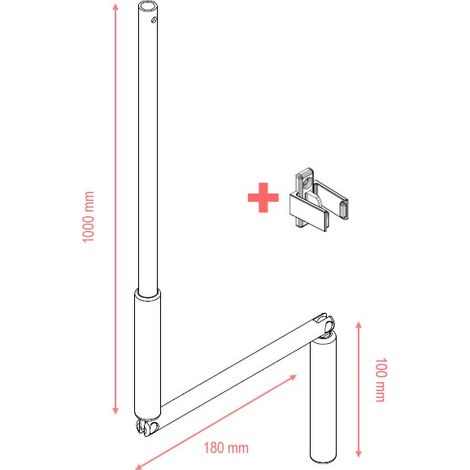 Manivelle Volet Roulant Complète Deprat 1m + Clip - Ø12mm - Blanc (1/2)
