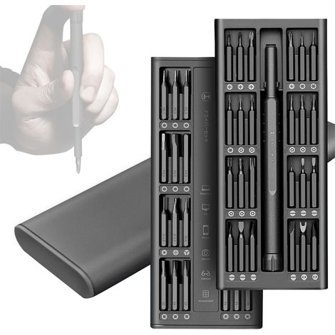 Kit de destornilladores manuales multifuncionales 49 en 1 con estuche de almacenamiento para reparaciones electrónicas (relojes, gafas, cámaras, ordenadores, portátiles, juguetes electrónicos). (1/5)