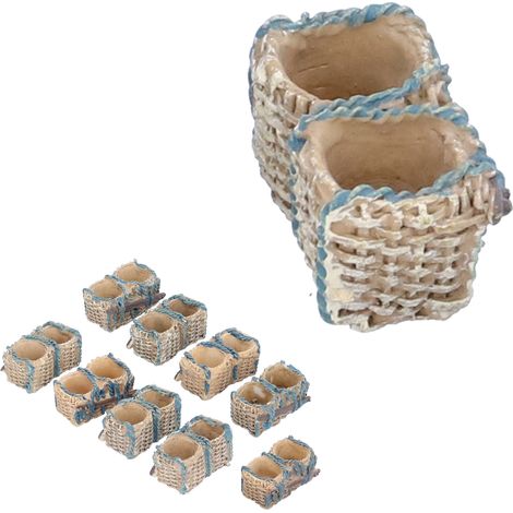 Lot de 10 mini paniers décoratifs en rotin, imitation de panier, pour micro-paysage et bonsaï. (1/5)