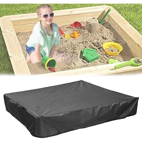 Telo di copertura per sabbiera/piscina in PVC nero impermeabile, 120x120 cm (1/5)