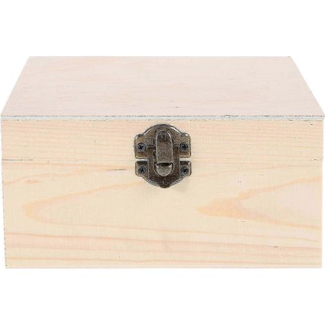 Boîte à bijoux en bois massif compatible avec rangement et miroir, organisateur en bois (1/5)