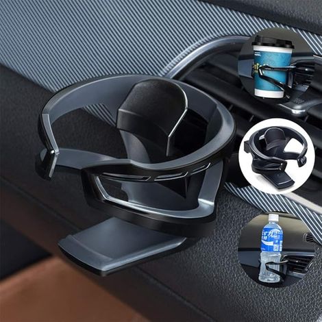 Portavasos para coche/portavasos ajustable para coche, portavasos con diámetro de 7,8 cm para ventilación de refrescos, agua, café y botellas (1/5)