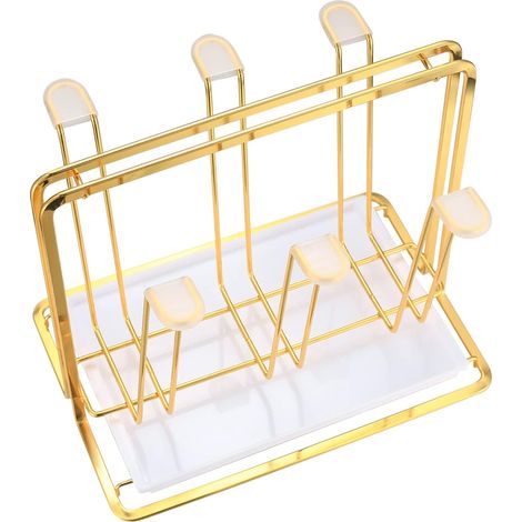 Égouttoir à bouteilles métallique pour 6 bouteilles, support de séchage avec plateau amovible pour cuisine