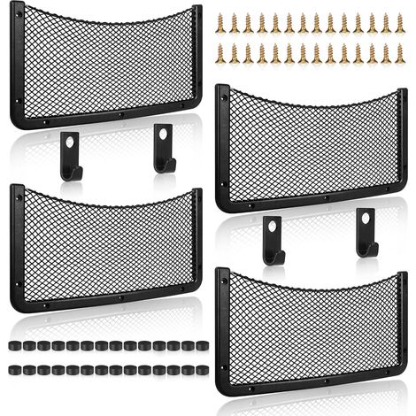 4er-Pack Auto-Aufbewahrungsnetz, Kofferraum-Aufbewahrungsnetz, große Größe, Auto-Taschen-Organizer-Tasche für Auto, Wohnmobil, Boot, Zuhause (42 x 21 cm (4 Stück))