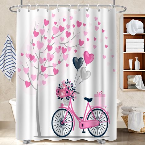 Rideau de bain en polyester 180x180 souple et fluide rideau étanche pour préparer la maison avant l’arrivée d’invités (1/5)