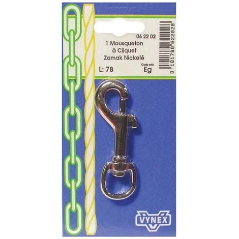 Moschettone a pompa da 78 mm blister - Vynex