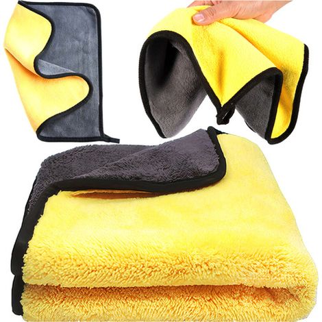 Paño de microfibra Alogy para pulir pantallas de coche, 30x40 cm, toalla de terciopelo de doble cara para lavar y secar pantallas de coche. (1/5)