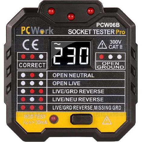 Tester di prese di rete con display Lcd Pcw06b
