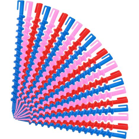 Bigoudis Spirales sans Chaleur Ensemble de 20 Tiges Permanente pour Coiffure à Domicile Cheveux Bouclés Fixation Solide et Confortable Couleur Aléatoire (1/5)