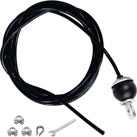 Câble de remplacement pour appareil de musculation à domicile, 78 pouces (198 cm), longueur réglable de 6 mm, pour système de poulie, câble en acier avec butée en caoutchouc.