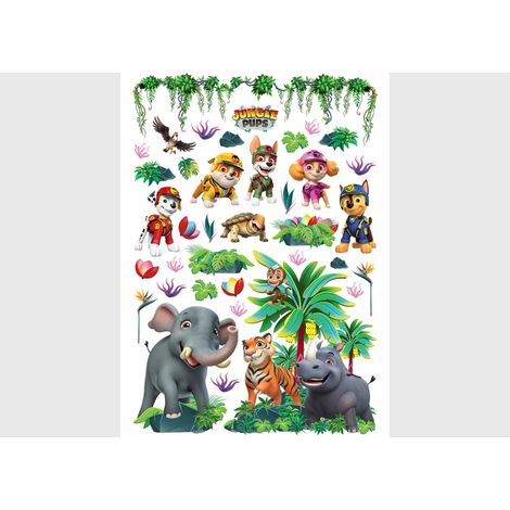 Stickers repositionnables Pat'Patrouille Jungle Pups - 42.5CM x 65 CM