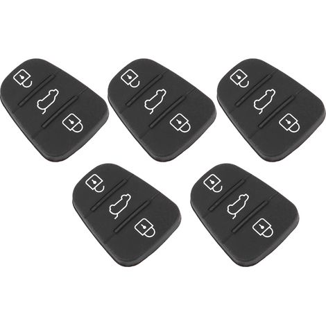 5pcs Coque Clé Caoutchouc 3 Boutons Compatible Hyundai Kia (Sans Lettre) (1/4)