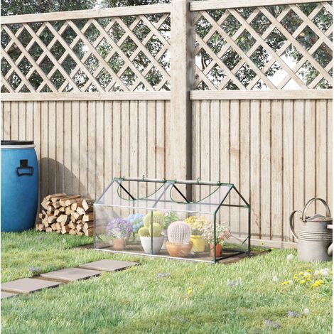 Foliengewächshaus mit Fenstern 120x60x60 cm Stahl OKMYHOME (1/4)