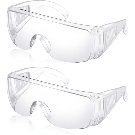 2pcs Lunettes De Sécurité Transparentes Avec Protections Latérales (1/4)