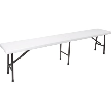 Perel – Banc pliant 180 x 25 x 43 cm – Acier et HDPE – Charge maximale 400 kg – Pliable et léger pour intérieur et extérieur (1/5)
