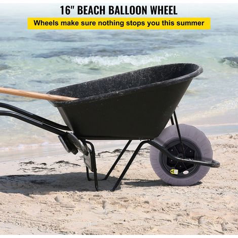 2 roues ballon plage 16" pneus sable rechange TPU remorque kayak canoë buggy pompe main incluse (1/5)