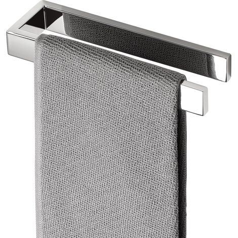 Porte Support Serviette sans Perçage Salle de Bain, 20CM Chrome Poli  Porte Serviette Mural à Coller Adhésif en SUS304 Acier Inoxydable, Porte Torchon Cuisine Towel Rail Design Moderne (1/5)