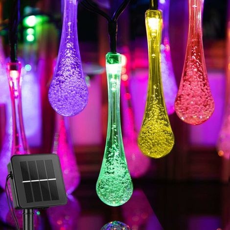 Guirlandes lumineuses solaires extérieures 25,7 pieds 40 lumières LED à énergie solaire avec 8 modes, lumières de cristal de fée étanches pour décoration de fête de mariage d'arbre de jardin de jardin (1/5)