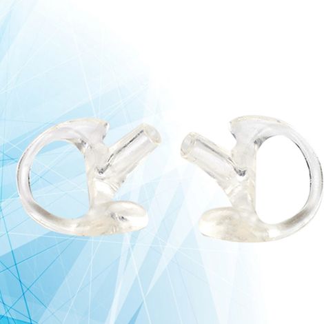 Embout auriculaire confortable en silicone transparent, adapté aux appareils auditifs à tube spiralé de grande taille. (1/4)