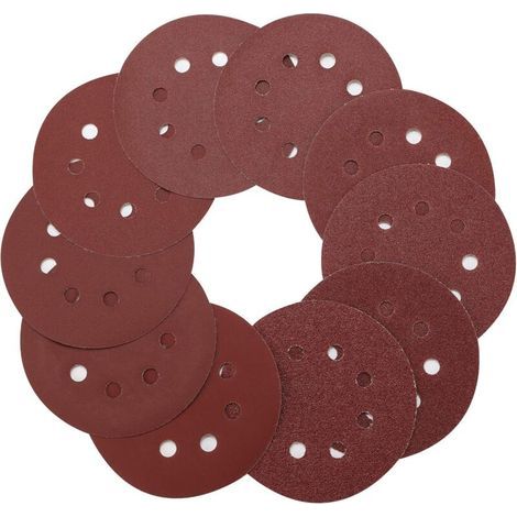 Disque de Ponçage 125mm, 100pcs Disques Abrasifs 40/60/80/100/120/180/240/320/400/800 Grain Taille pour Poncer/Polir/Dérouiller(8 trous) (1/5)
