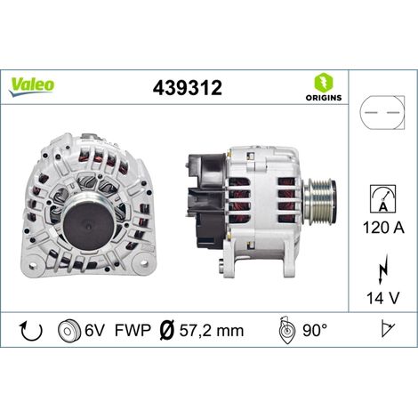 Alternateur Valeo 439312 AUDI 028903028E 028903029G 028903029GX 028903030