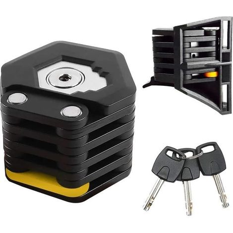 Antivol de Trottinette électrique Verrouillage de la Antivol, Antivol de Vélo,Serrure Pliable en Alliage D'aluminium (Noir) (1/4)