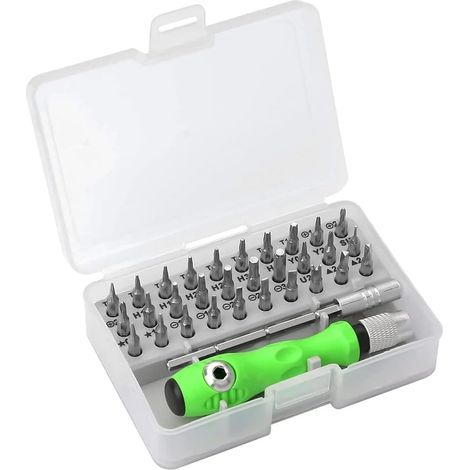 Kit de 32 tournevis de précision Torx Star pour la réparation de petits appareils électroménagers et électroniques, PC, ordinateur portable, tablette, téléphone portable et montre. (1/5)
