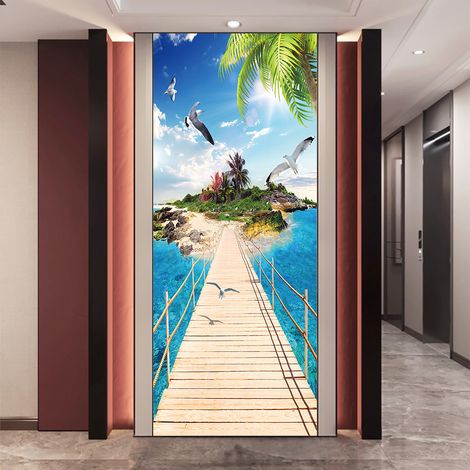 (38,5 x 200 cm x 2 pièces) Stickers de porte effet 3D 36 (1/5)