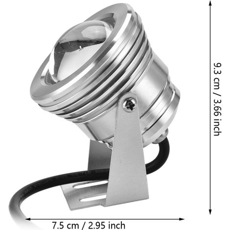 Lampe de projecteur LED pour Aquarium étanche 12V 10W RGB pour Aquarium piscine jardin sous-marin argent (1/5)