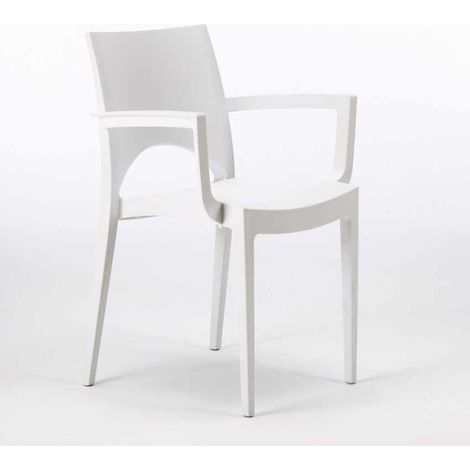 24 Sedie Paris Arm Grand Soleil con Braccioli per Ristorante e Bar Stock - Bianco