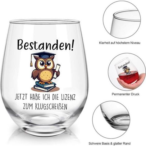 Verre À Vin - 17 Oz - Pour Célébration Éducative Et Remise De Diplôme - 1 Pièce (1/5)