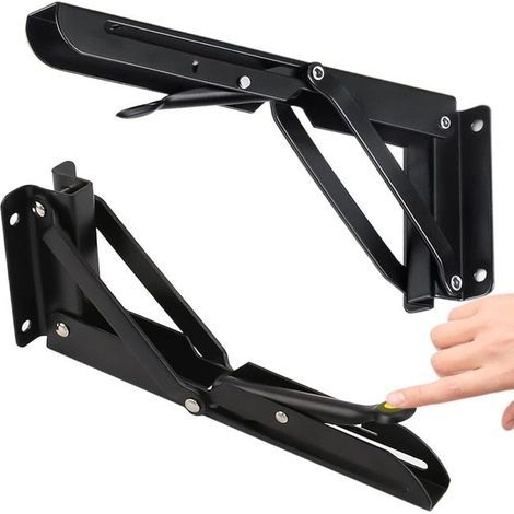 Ensemble de deux supports pliables, 50 cm, support pliable robuste, support pliable mural (1/5)