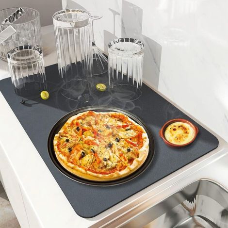 Tapis Égouttoir Vaisselle, Tapis de Séchage Vaisselle Super Absorbant, Tapis Évier Cuisine en Nanofibres à Séchage Rapide, (50 x 60cm,Gris Foncé) (1/5)