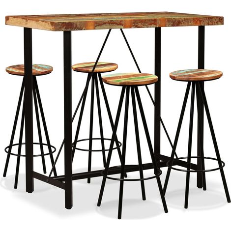 5-tlg. Bar-Set Altholz Massiv