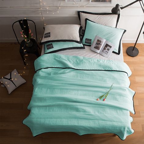 Couette Double Épaisseur - Microfibre Légère et Douce - Pour Lit Canapé Bureau - Usage Été - 110 x 150 cm (1/5)