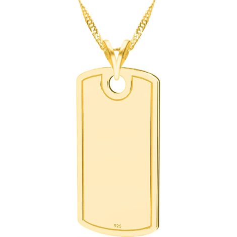 Collana in oro con targhetta, targhetta, argento 925 (1/5)