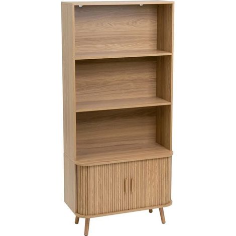 Bibliothèque - JUANIO - Bibliothèque 3 étagères - 80 x 40 x 172 cm - Bois MDF - Naturel (1/5)