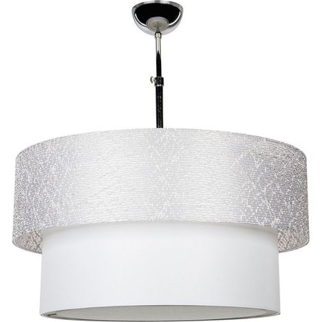 Lampada a sospensione Polo MDL2749 in tessuto grigio EFFEZ