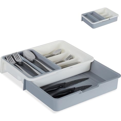 Organiseur de maison, 6 x 23,5 x 31,5 cm, couleur grise, 7 compartiments, pour la maison, le bureau ou la routine quotidienne.-AquaForge (1/5)