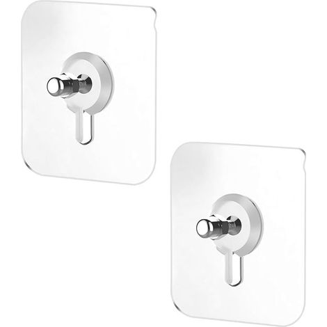 5 Pièces Support à Vis Autocollant Sans Perage, Vis Adhésives Détachables, Tige Filetée 8mm, Crochets à Vis Carrés de 2,24" pour Salle de Bain, Cuisine (1/5)