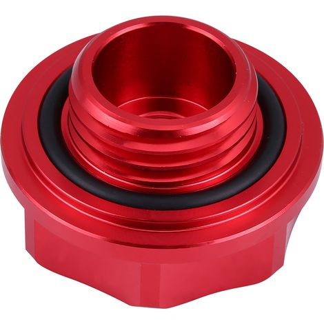 Cache de remplissage d'huile et bouchon de réservoir carburant moteur en alliage d'aluminium pour auto rouge (1/5)