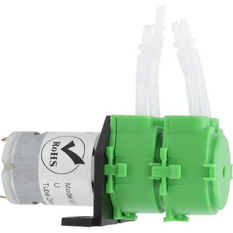 Pompe péristaltique à double tête mini doseuse d'eau pour liquides visqueux et non visqueux, tuyau 2x4mm (DC24V) (1/5)
