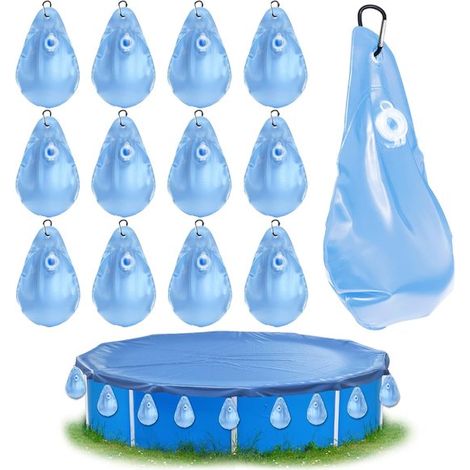 Poolabdeckung mit Gewichten – 12 Wassersäcke für optimalen Poolschutz (1/5)