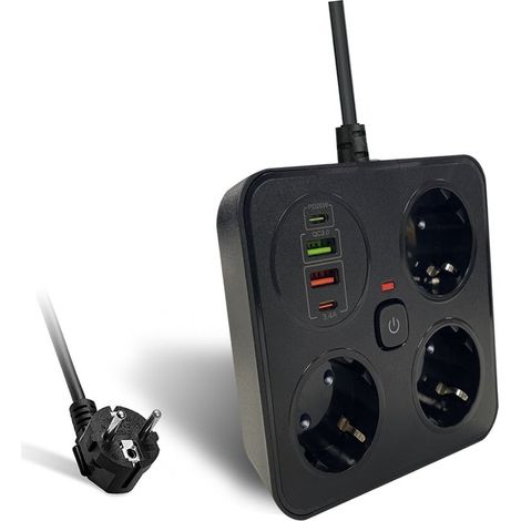 Chargeur rapide PD20W+QC3.0 à 3 ports à pas large avec protection contre les surcharges USB (1/3)