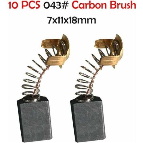 Lot de 10 brosses à charbon pour moteur électrique, brosse à charbon pour meuleuse d'angle, outil électrique à brosse électromécanique (1/5)
