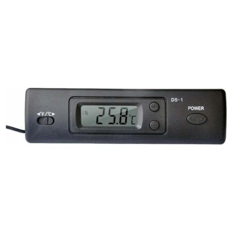 BUNTHAUS PA Thermometer Mini Autothermometer Elektronisches Thermometer mit Zeitfunktionsanzeige mit Sonde DS-1, Schwarz - Schwarz (1/4)