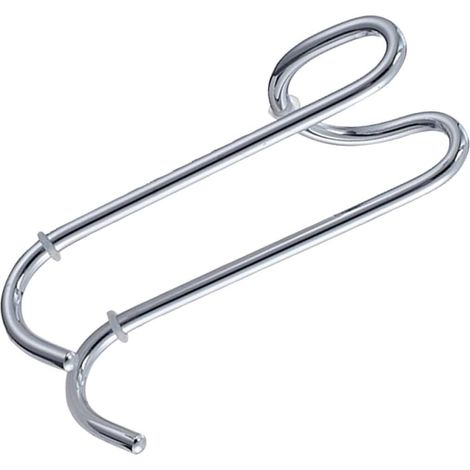 Crochet double en inox finition mate, sans perçage, Organisateur de peignoirs (1/5)