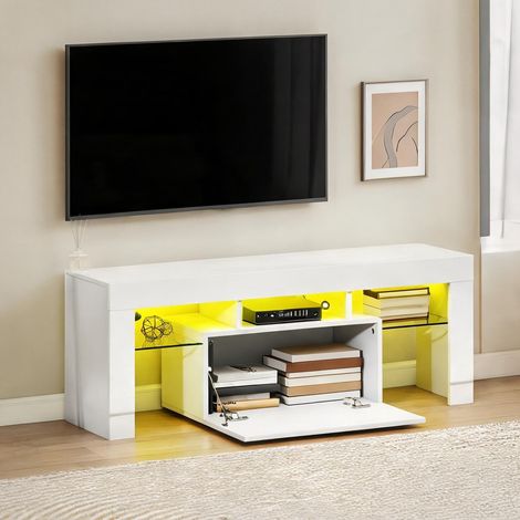 Meuble TV blanc en MDF 120 x 34 x 45 cm (1/5)