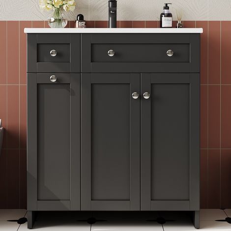 Mobile bagno con lavabo in ceramica 76x47x86 cm OKMYHOME (1/5)